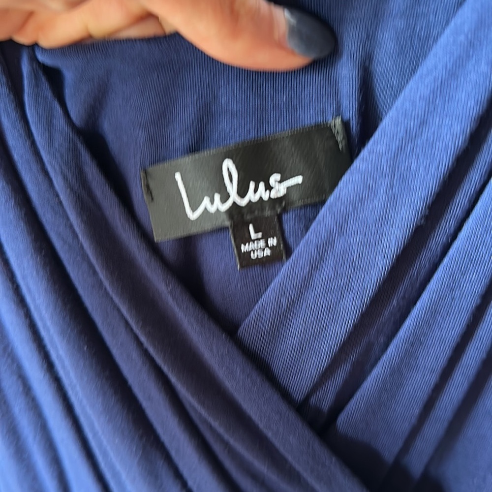 Lulu’s Navy Blue Dress Size Large - Picture 9 of 17